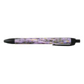 Paarse Aster Flowers Zwarte Inkt Pen (Bodem)