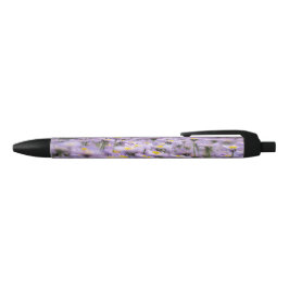 Paarse Aster Flowers Zwarte Inkt Pen