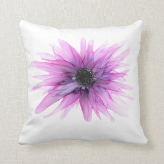 Paarse Aster hand geschilderd bloemkussen Kussen