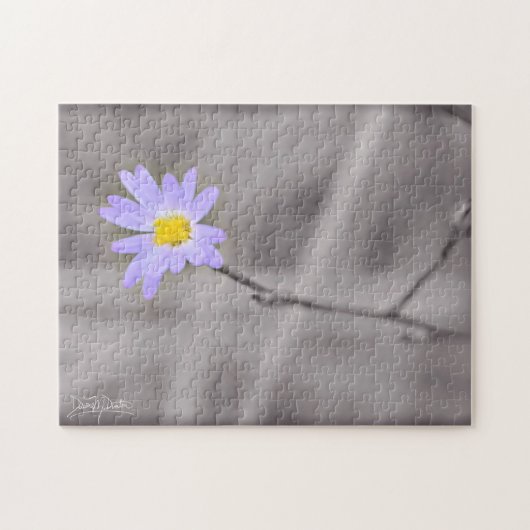 Paarse Aster in Selectieve Kleur Legpuzzel (Horizontaal)