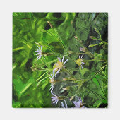 Paarse Aster onder verbrande bomen Abstract Magneet (Voorkant)