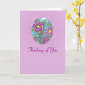 Paarse Aster Waterverf Bloemen Denken aan jou Kaart (Gele Bloem)