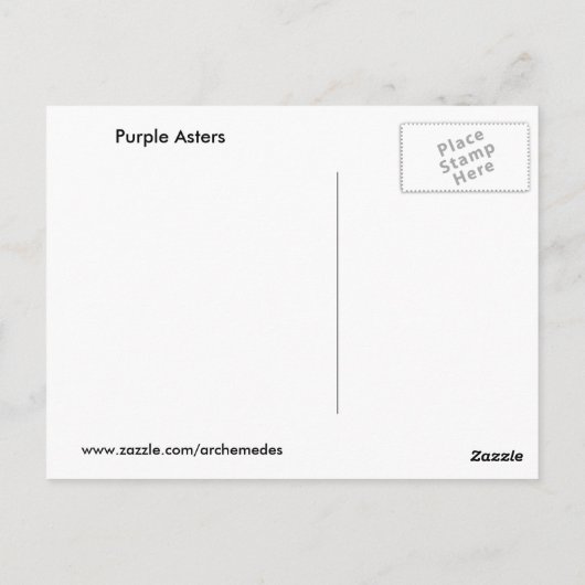 Paarse Asters Briefkaart (Achterkant)