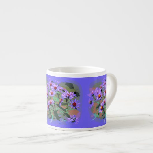 paarse asters espresso mok (Voorkant rechts)