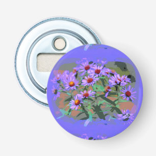 paarse asters flesopener button flesopener