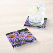  Paarse Asters Glazen Onderzetter (Schuin)