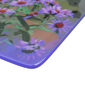 paarse asters glazen snijplank (Hoek)