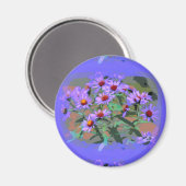 paarse asters magnet (Voorkant / Achterkant)