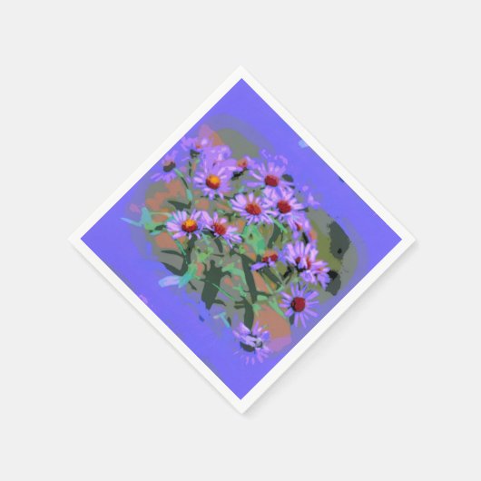 paarse asters papieren servetten (Hoek)