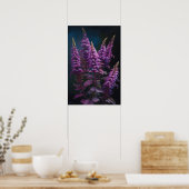 Paarse Astilbe Flower Art Print Poster (Keuken)