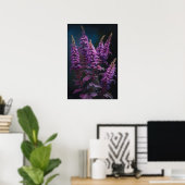 Paarse Astilbe Flower Art Print Poster (Thuiskantoor)