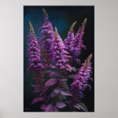 Paarse Astilbe Flower Art Print Poster (Voorkant)