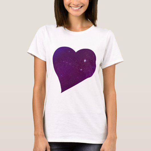 Paarse Astrale Hart Flowy Crop Top (Voorkant)