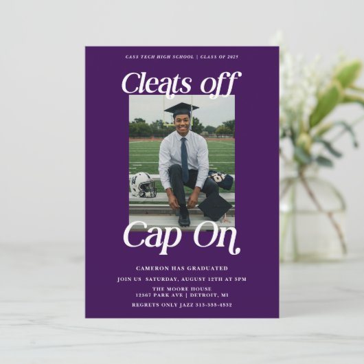 Paarse atleet Afstuderen wist Pet op Kaart (Staand voorkant)