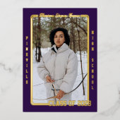 Paarse atleet Kaart Folie Afstuderen Aankondiging (Voorkant)