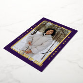 Paarse atleet Kaart Folie Afstuderen Aankondiging (Gedraaid)