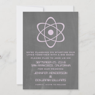 Paarse atoomalkboard sparen de Datum uitnodigen Save The Date