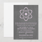 Paarse atoomalkboard sparen de Datum uitnodigen Save The Date (Voorkant / Achterkant)