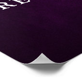 Paarse Aubergine Boho Probediner Welkom Poster (Hoek)
