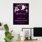 Paarse Aubergine Boho Probediner Welkom Poster (Thuiskantoor)