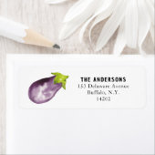 Paarse aubergine Boho Waterverf retouradres Etiket (Insitu)