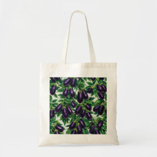Paarse Aubergine Botanische Groentetuin Patroon Tote Bag