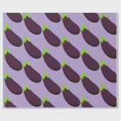 Paarse Aubergine Eetpatroon Cadeaupapier (Vlak)