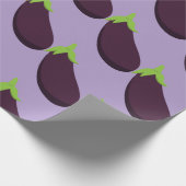 Paarse Aubergine Eetpatroon Cadeaupapier (Hoek)