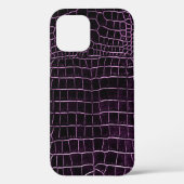 Paarse aubergine faux krokodillenleer Case-Mate iPhone case (Achterkant)