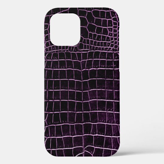 Paarse aubergine faux krokodillenleer Case-Mate iPhone case (Achterkant)