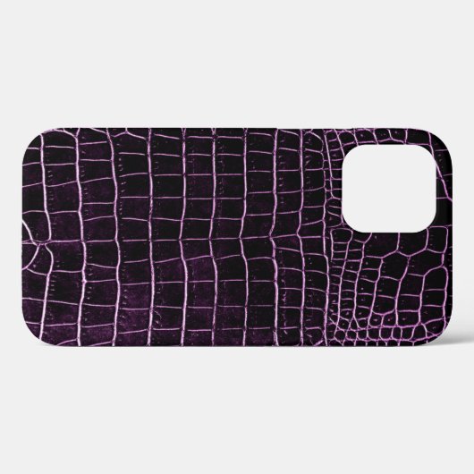 Paarse aubergine faux krokodillenleer Case-Mate iPhone case (Achterkant (horizontaal))