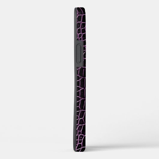 Paarse aubergine faux krokodillenleer Case-Mate iPhone case (Achterkant / Rechts)