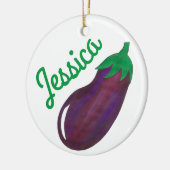 Paarse auberginegroenten keramisch ornament (Links)