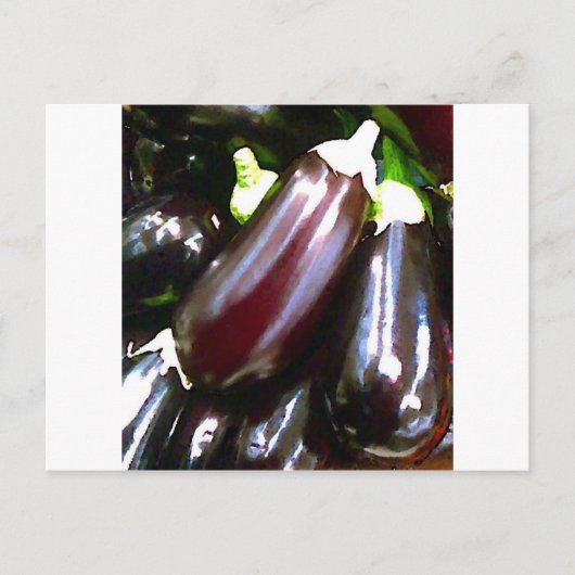 Paarse Aubergines Briefkaart (Voorkant)