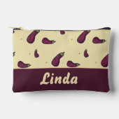 Paarse aubergines op geel etui (Voorkant)