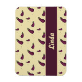 Paarse aubergines op geel magneet (Verticaal)