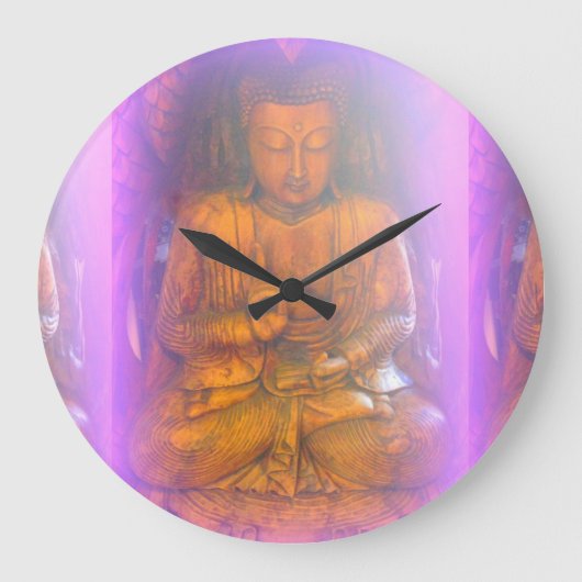 paarse aura buddha grote klok (Voorkant)