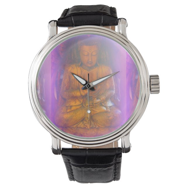 paarse Aura Buddha horloge (Voorkant)