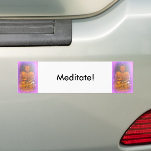 paarse aura buddha mediteert bumpersticker (Op auto)