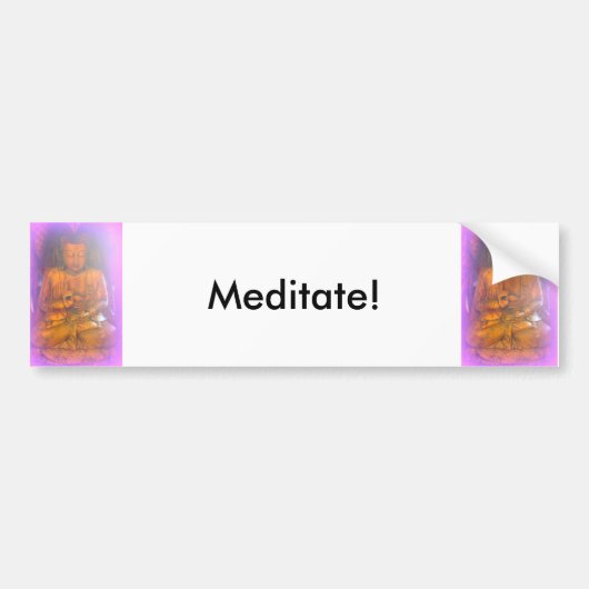 paarse aura buddha mediteert bumpersticker (Voorkant)