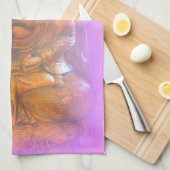 paarse aura meditatie keukenhanddoek van boeddha (Quarter Fold)