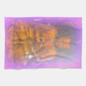 paarse aura meditatie keukenhanddoek van boeddha (Horizontaal)