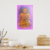 paarse aura zittend boeddha poster (Keuken)