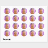 paarse aura zittende Boeddha sticker (Vel)