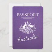 Paarse Australië Paspoort bruiloft Kaart (Achterkant)