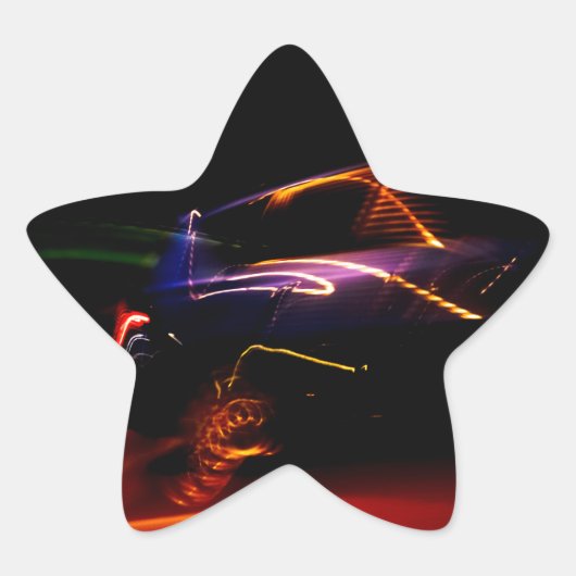 paarse auto dans ster sticker (Voorkant)