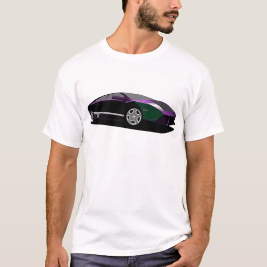 Paarse auto t-shirt (Voorkant)