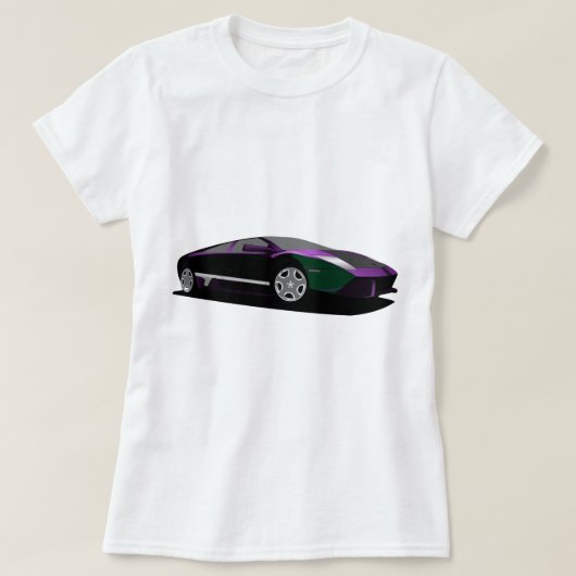 Paarse Auto T-shirt (Design voorkant)