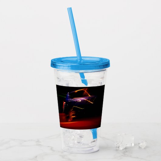 paarse autodans acryl drinkbeker (Voorkant ijs)