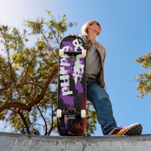 paarse autodans persoonlijk skateboard (Buiten 1)